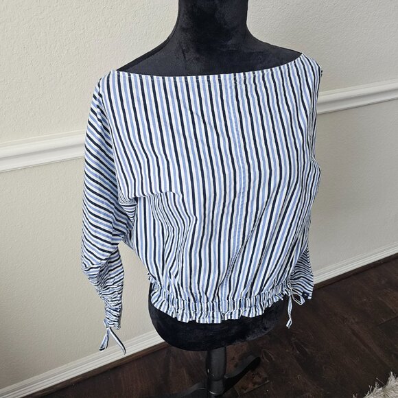 Scotch and Soda Women's Blue Stripped Shirt - Picture 3 of 8